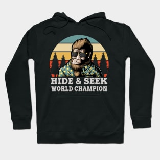 Hide and Seek World Champion Retro Vintage Bigfoot Silhouette Hoodie